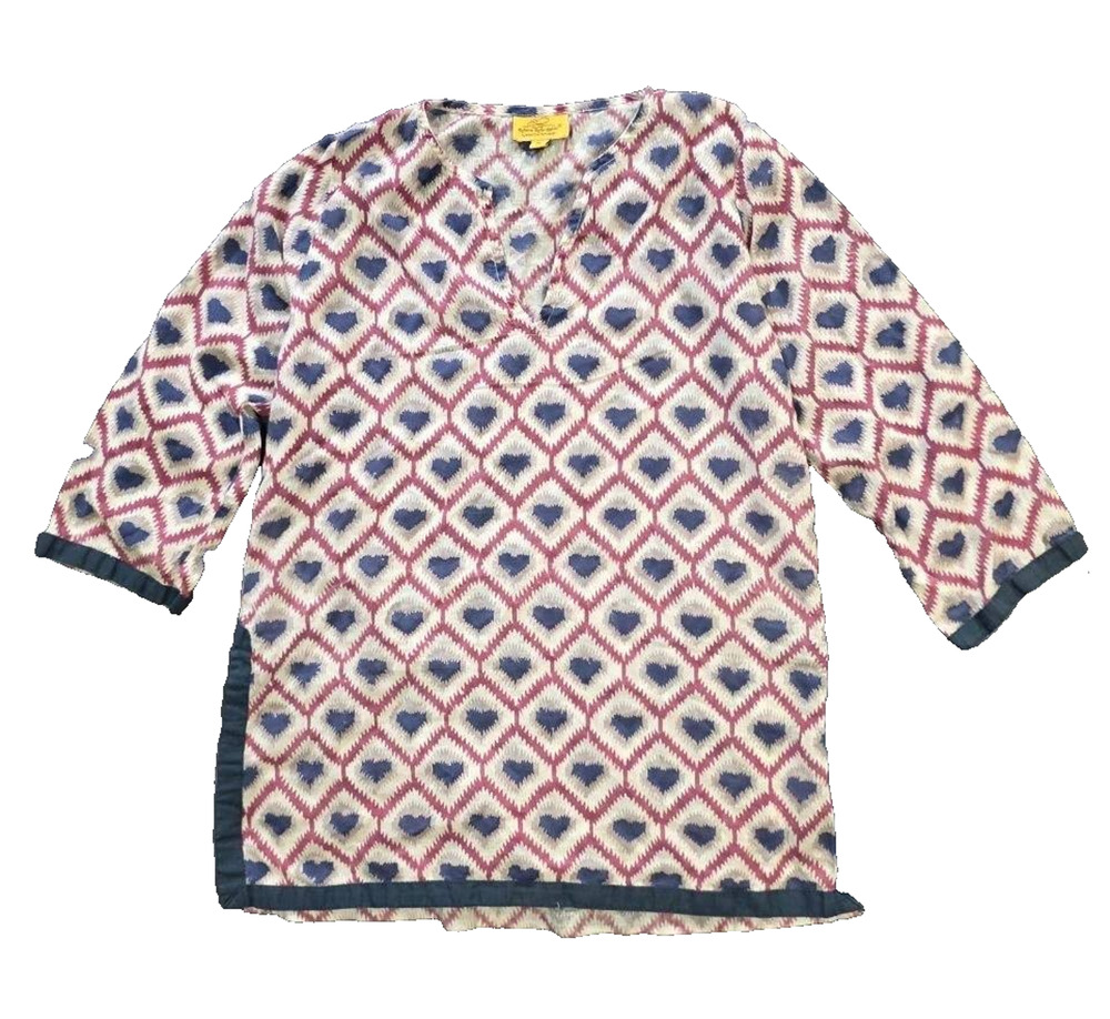 Roller Rabbit Cotton V Neck Top boho lightweight kid Size 6 yrs A011058